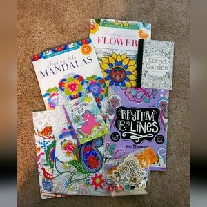 Colorful Adult Coloring Book Set